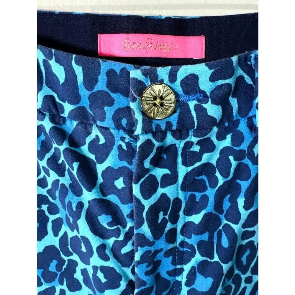 Lilly Pulitzer Kelly Stretch Pant Oyster Navy Bay My‎ Favorite Spot Size 10 - Picture 3 of 7